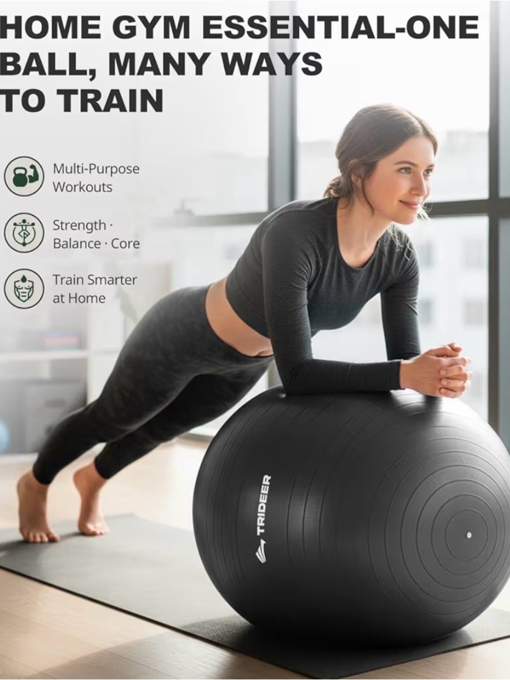 Trideer Exercise Ball - Small for Exercise, Chair, Mobility, Therapy Etc. - Picture 4 of 6